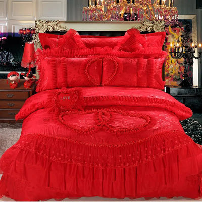 100% katoenen borduurwerk 60S quilt cover bruidsbed set bedden set comfort bedden set bruiloft souvenirs cadeau