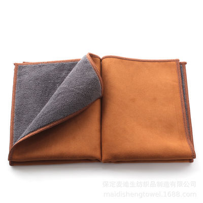 Dikke Coral Velvet Microfiber Glas Wipe Schramloze Handdoek Gebreide Auto Washanddoek