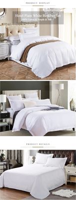 4 stuks 60s 300tc 100% katoen wit satine beddengoed set voor luxe 5-sterren resort hotel