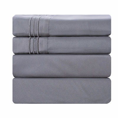 Super King Size Solid Microfiber beddengoed Set met geweven stof en OEM service