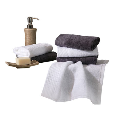 Gepersonaliseerd logo Luxe 5 Star Hotel Wit 100% katoen Dobby Face Hand Bath Towels Set