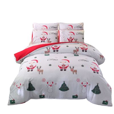 40 Stoffen tellen Kerstversiering dekbeddekker Kerstman Gelukkig geschenk 3D Digitaal afdrukken Rood Comforter Bed Set