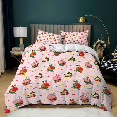 40 Stoffen tellen Kerstversiering dekbeddekker Kerstman Gelukkig geschenk 3D Digitaal afdrukken Rood Comforter Bed Set