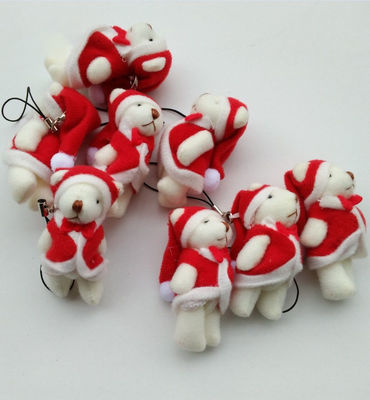 Mini Kerst Knuckle Bear 6cm Plush Toy Teddy Bear Doll Hanger met 6*3*2cm Grootte