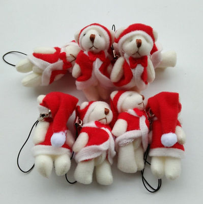 Mini Kerst Knuckle Bear 6cm Plush Toy Teddy Bear Doll Hanger met 6*3*2cm Grootte