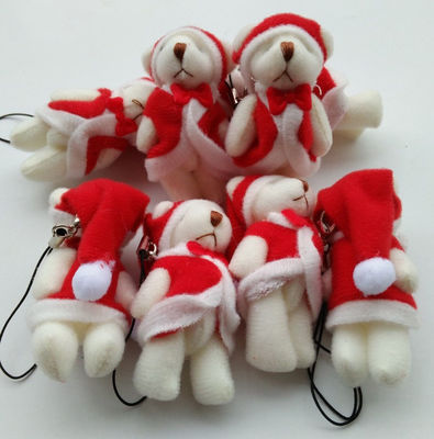 Mini Kerst Knuckle Bear 6cm Plush Toy Teddy Bear Doll Hanger met 6*3*2cm Grootte