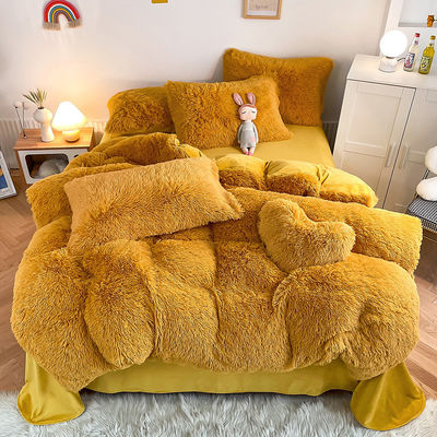 Ouderdomsgroep Volwassen Kind Ginger Kleur Gewoon Geverfd Dekbed Set Voor Winter Bed Linnen