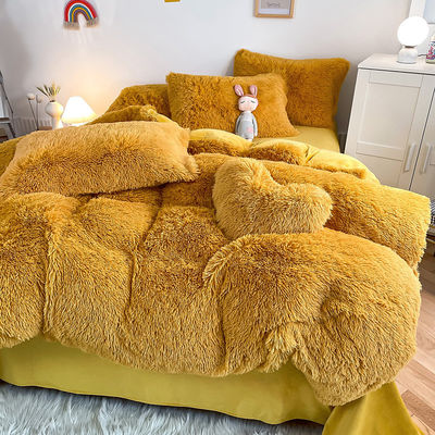 Ouderdomsgroep Volwassen Kind Ginger Kleur Gewoon Geverfd Dekbed Set Voor Winter Bed Linnen