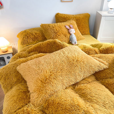 Ouderdomsgroep Volwassen Kind Ginger Kleur Gewoon Geverfd Dekbed Set Voor Winter Bed Linnen