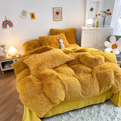 Ouderdomsgroep Volwassen Kind Ginger Kleur Gewoon Geverfd Dekbed Set Voor Winter Bed Linnen