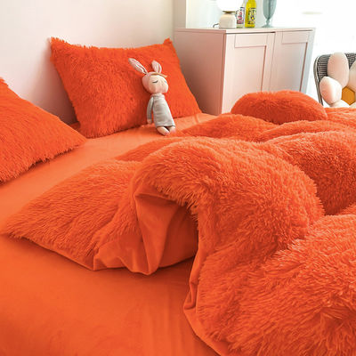Ins Moss Groen Luxe Shaggy Warm Mink Velvet Crystal Bed Linen Set voor Winter Bed Linen