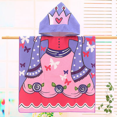 Design Home Microfiber Kinderen Hooded Cape badjas Cartoon Printing Wearable Bad Towel Spot