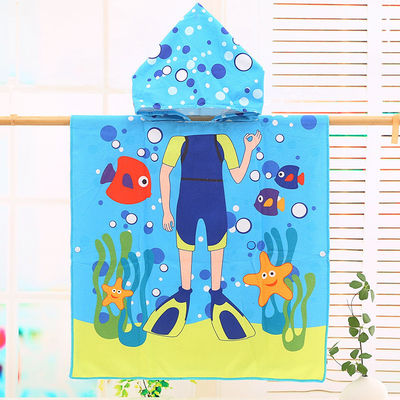 Design Home Microfiber Kinderen Hooded Cape badjas Cartoon Printing Wearable Bad Towel Spot