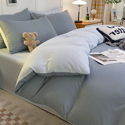 Reactief drukken 4 stuk polyester beddengoed set met 2 kussenschutter rits directe levering