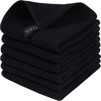 Puur katoen honingraat Keuken vierkant handdoek Set met haak Direct Solid Color