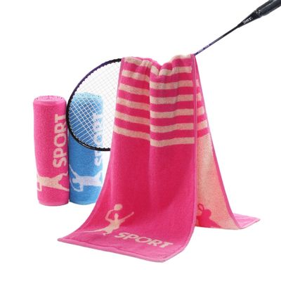 Kleurgeweven katoenen sporthanddoek 27.5*110 Grootte Logo Perfect voor badminton en tennis