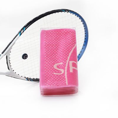 Kleurgeweven katoenen sporthanddoek 27.5*110 Grootte Logo Perfect voor badminton en tennis
