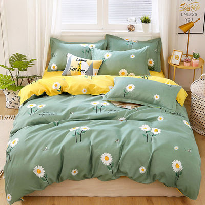 Voorraad 100% polyester stof luxe dekbed bedden set met 2pcs kussenset