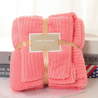 Verdikte Microfiber Coral Fleece Badhanddoek Set 2 in 1 voor Square 250GSM Gezichtshanddoek