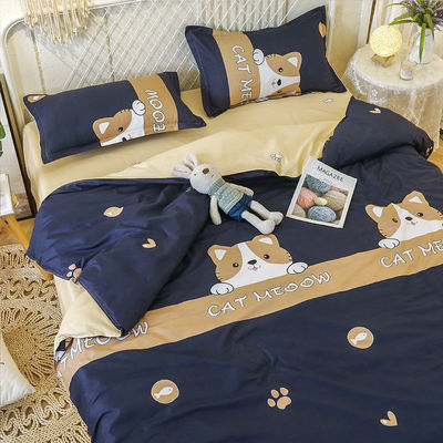 Voorraad 100% polyester stof luxe dekbed bedden set met 2pcs kussenset