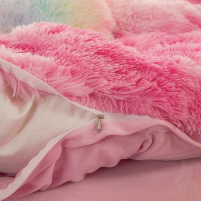Stofdichtheid 173 * 118 Kleurrijk Vierstuk Mink Crystal Milk Rabbit Velvet Bedden Set