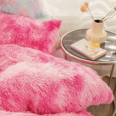 Stofdichtheid 173 * 118 Kleurrijk Vierstuk Mink Crystal Milk Rabbit Velvet Bedden Set