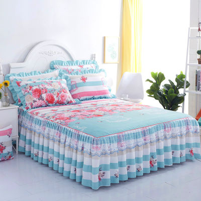 Multifunktioneel dubbel kant bed met bedrok en kussenschuur 100% polyester