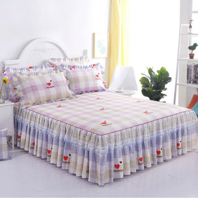 Multifunktioneel dubbel kant bed met bedrok en kussenschuur 100% polyester