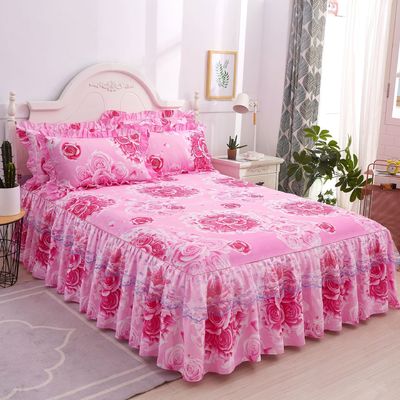 Multifunktioneel dubbel kant bed met bedrok en kussenschuur 100% polyester