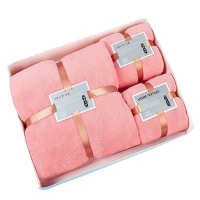 Dik koraalvoet zacht absorberend microfiber handdoek Set 1 Set 35*75 70*140 Custom Logo