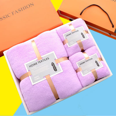 Dik koraalvoet zacht absorberend microfiber handdoek Set 1 Set 35*75 70*140 Custom Logo
