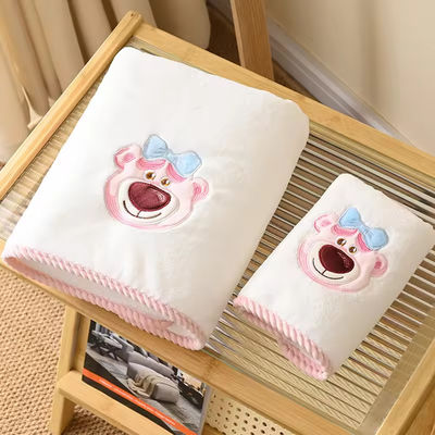 Polyester/kotton 2pcs verdikte badhanddoek voor strand set handdoek trouwcadeautjes