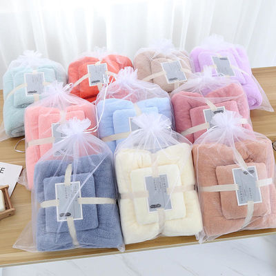 Coral Fleece koelende Turkse handdoek Set 5 sterren kleurrijke Zero Twist Gift Set Badhanddoek