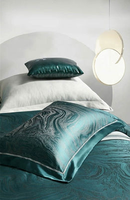 Rotary Screen Printed Luxury 19mm Silk Cotton Jacquard 4Pcs Quilt Cover Bedden Set