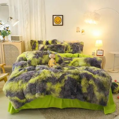 Blauwe stropdas, kleurstof, glijdend, chagrijnig, warme mink, fluwelen dekbed voor de winter 500TC cadeautjes