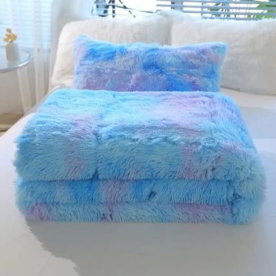 Blauwe stropdas, kleurstof, glijdend, chagrijnig, warme mink, fluwelen dekbed voor de winter 500TC cadeautjes