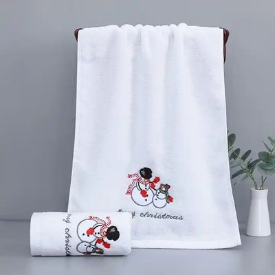 Kerstcadeau doos 100% katoenen handdoek set met gebreide ontwerp en op maat geborduurde