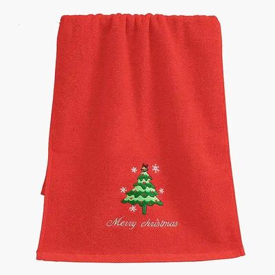 Kerstcadeau doos 100% katoenen handdoek set met gebreide ontwerp en op maat geborduurde