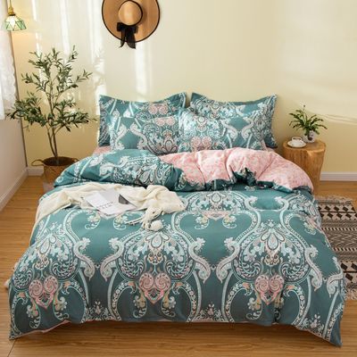 Reactief drukken Luxe 4pcs beddengoed Set voor aangepaste Single Double Queen King Size