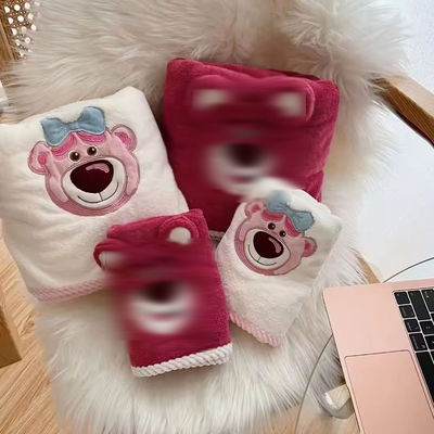 Super Sterk Water Absorptie Home Baby Bad Towel Set Coral Velvet Set met Cartoon Pattern