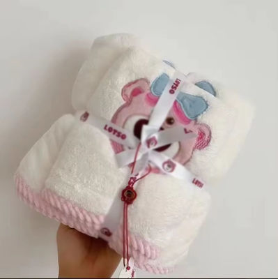 Super Sterk Water Absorptie Home Baby Bad Towel Set Coral Velvet Set met Cartoon Pattern