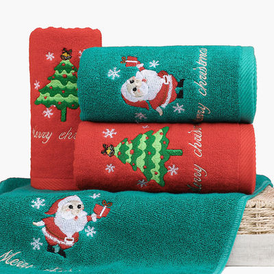 Kerstbroide handdoek set 100% katoenen baddoeken in cadeaubon voor iedereen