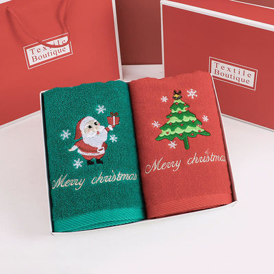 Kerstbroide handdoek set 100% katoenen baddoeken in cadeaubon voor iedereen