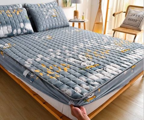 Huis Geveegde Inrichtingen Op maat gedrukte geborstelde matrasbeschermers voor bedbeschermingspad