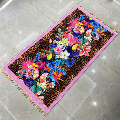 Gepersonaliseerde ontwerpen ondersteund superzacht geprint microfiber 100% polyester strand handdoek