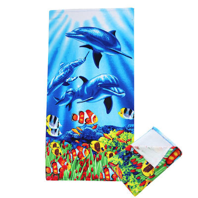 Gepersonaliseerde ontwerpen ondersteund superzacht geprint microfiber 100% polyester strand handdoek