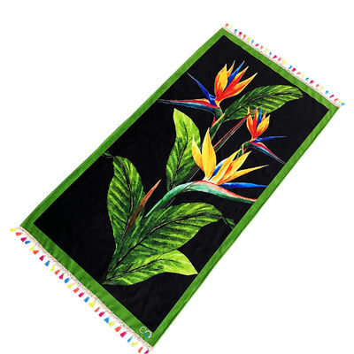 Gepersonaliseerde ontwerpen ondersteund superzacht geprint microfiber 100% polyester strand handdoek