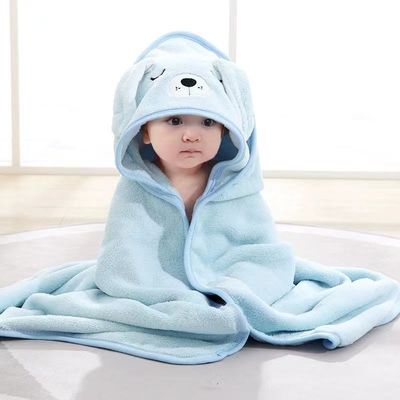 Cartoon Animals Kids Soft Microfiber Coral Fleece Hooded Bath Towel voor jongens en meisjes