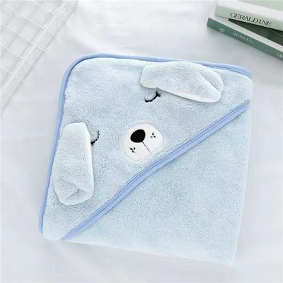 Cartoon Animals Kids Soft Microfiber Coral Fleece Hooded Bath Towel voor jongens en meisjes