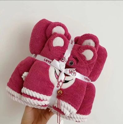 Super Sterk Water Absorptie Coral Velvet Bad Towel Set 2PCS Set voor bruiloft cadeautjes